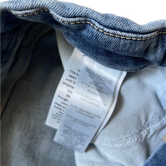 GOOD AMERICAN Good Legs Frayed Waistband Jeans Size 6 - Picture 7 of 10